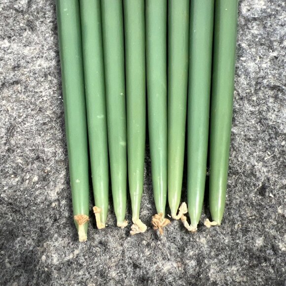 Vintage Dansk Designs France Olive Green 8" Taper Candles Set Of 8 Style 1818 - Picture 5 of 12